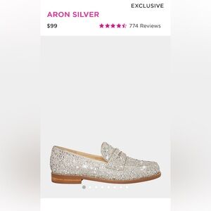 Betsey Johnson Sparkling Silver Loafers